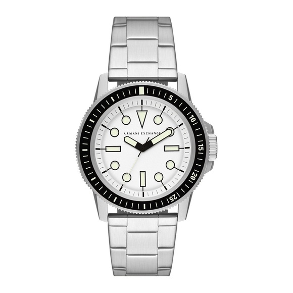 ❤️ARMANI EXCHANGE Mens LEONARDO Round White Dial Stainless Steel Bracelet Watch - Picture 3 of 9